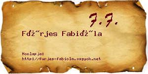 Fürjes Fabióla névjegykártya